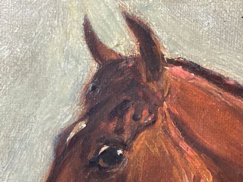 19TH CENTURY OIL PAINTING BAY HUNTER HORSE BY CLAUDE LORRAINE FERNELEY - ADDITIONAL PHOTO 22