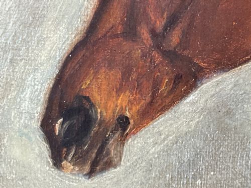 19TH CENTURY OIL PAINTING BAY HUNTER HORSE BY CLAUDE LORRAINE FERNELEY - ADDITIONAL PHOTO 23