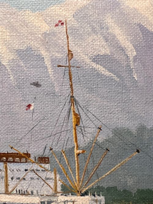 OIL PAINTING RMS EMPRESS OF JAPAN LINER SHIP BY JOHN ROWAN DOMINY - ADDITIONAL PHOTO 21