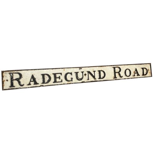 large victorian architectural cast iron cambridge radegund road sign - CATEGORY: ANTIQUE MISCELLANEOUS - DATED VICTORIAN