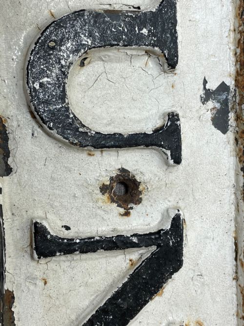 LARGE VICTORIAN ARCHITECTURAL CAST IRON CAMBRIDGE RADEGUND ROAD SIGN - ADDITIONAL PHOTO 9