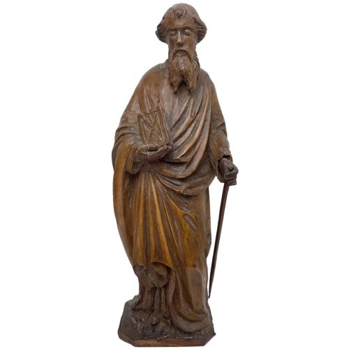 small religious 19th century carved fruitwood st paul sculpture - CATEGORY: ANTIQUE SCULPTURES - DATED 19TH CENTURY