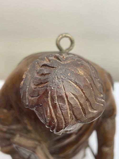 SMALL RELIGIOUS 19TH CENTURY CARVED FRUITWOOD ST PAUL SCULPTURE - ADDITIONAL PHOTO 13