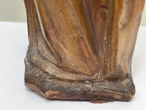 SMALL RELIGIOUS 19TH CENTURY CARVED FRUITWOOD ST PAUL SCULPTURE - ADDITIONAL PHOTO 19