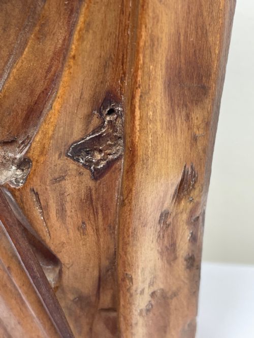 SMALL RELIGIOUS 19TH CENTURY CARVED FRUITWOOD ST PAUL SCULPTURE - ADDITIONAL PHOTO 23