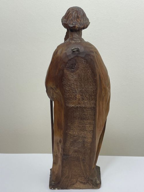 SMALL RELIGIOUS 19TH CENTURY CARVED FRUITWOOD ST PAUL SCULPTURE - ADDITIONAL PHOTO 24