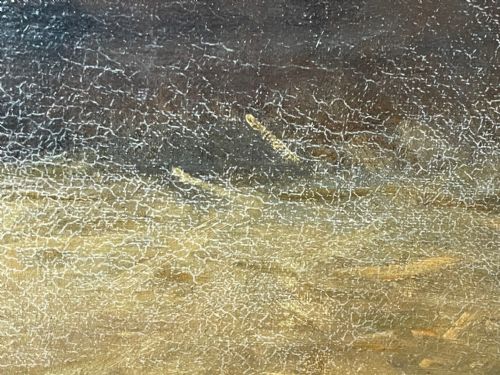 ANTIQUE OIL PAINTING HORSE BAY HUNTER IN STABLE SIGNED EVELYN HARKE - ADDITIONAL PHOTO 24