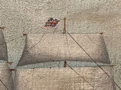 LARGE BRITISH 19TH CENTURY OIL PAINTING BARQUE SAILING SHIP JORDANHILL - ADDITIONAL PHOTO 9