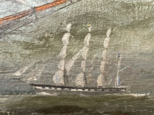 LARGE BRITISH 19TH CENTURY OIL PAINTING BARQUE SAILING SHIP JORDANHILL - ADDITIONAL PHOTO 17