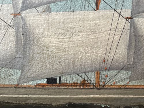 LARGE BRITISH 19TH CENTURY OIL PAINTING BARQUE SAILING SHIP JORDANHILL - ADDITIONAL PHOTO 22
