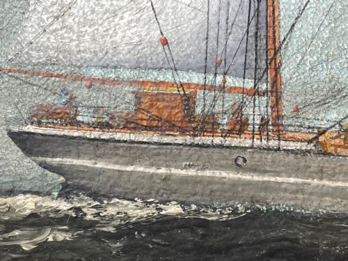 LARGE BRITISH 19TH CENTURY OIL PAINTING BARQUE SAILING SHIP JORDANHILL - ADDITIONAL PHOTO 24
