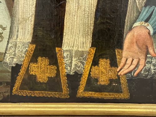 HUGE OLD MASTER ITALIAN OIL PAINTING PORTRAIT OF POPE CLEMENT XIII - ADDITIONAL PHOTO 3