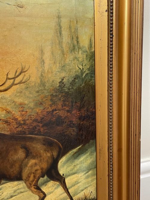 PAIR OIL PAINTINGS PORTRAIT MONARCHS OF GLEN DEER STAGS IN HIGHLANDS - ADDITIONAL PHOTO 7