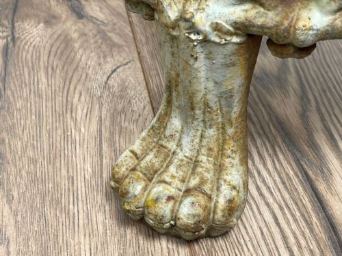 PAIR EDWARDIAN GARDEN CAST IRON LATTICE PLANTERS ON LION PAW FEET - ADDITIONAL PHOTO 7