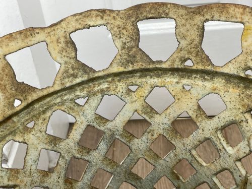 PAIR EDWARDIAN GARDEN CAST IRON LATTICE PLANTERS ON LION PAW FEET - ADDITIONAL PHOTO 11