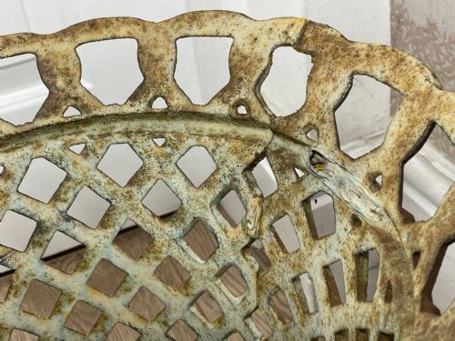 PAIR EDWARDIAN GARDEN CAST IRON LATTICE PLANTERS ON LION PAW FEET - ADDITIONAL PHOTO 15