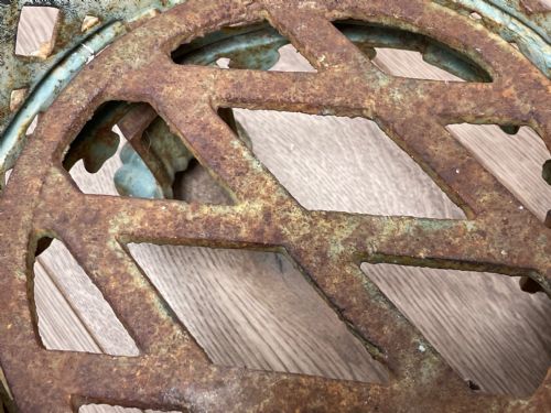 PAIR EDWARDIAN GARDEN CAST IRON LATTICE PLANTERS ON LION PAW FEET - ADDITIONAL PHOTO 16