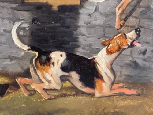 VICTORIAN OIL PAINTING TAKING A FENCE HUNTING BY JOHN ALFRED WHEELER - ADDITIONAL PHOTO 9