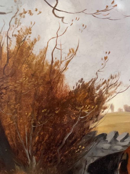VICTORIAN OIL PAINTING TAKING A FENCE HUNTING BY JOHN ALFRED WHEELER - ADDITIONAL PHOTO 12