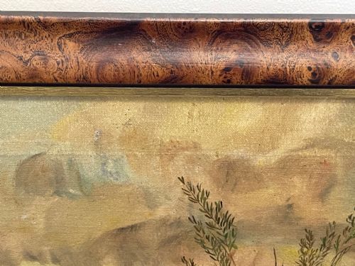 OIL PAINTING GUN POINTER DOG CARRYING DUCK HUNTER IN SCOTTISH MOORS - ADDITIONAL PHOTO 6