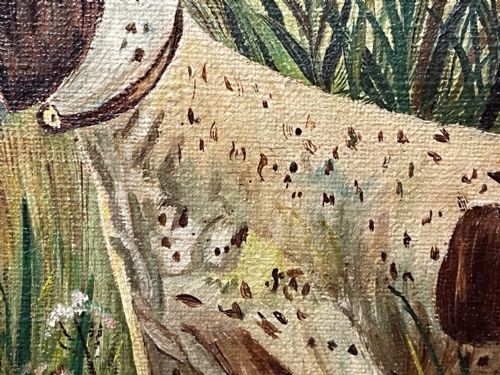 OIL PAINTING GUN POINTER DOG CARRYING DUCK HUNTER IN SCOTTISH MOORS - ADDITIONAL PHOTO 20