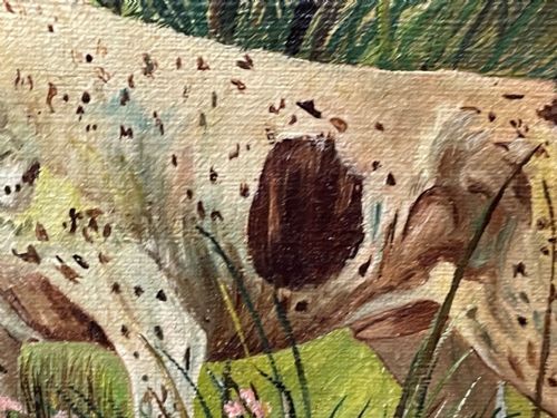 OIL PAINTING GUN POINTER DOG CARRYING DUCK HUNTER IN SCOTTISH MOORS - ADDITIONAL PHOTO 21