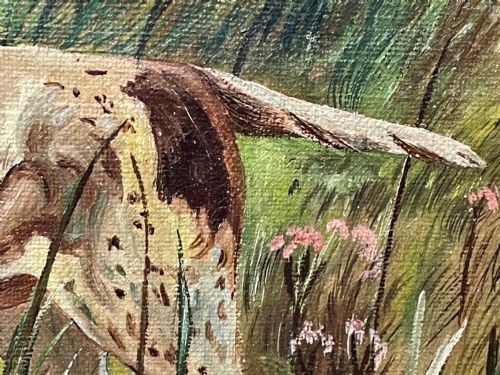 OIL PAINTING GUN POINTER DOG CARRYING DUCK HUNTER IN SCOTTISH MOORS - ADDITIONAL PHOTO 22