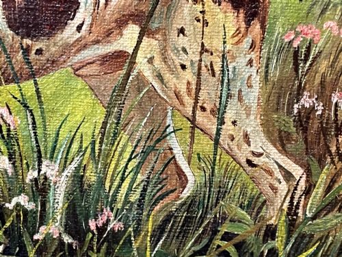 OIL PAINTING GUN POINTER DOG CARRYING DUCK HUNTER IN SCOTTISH MOORS - ADDITIONAL PHOTO 23