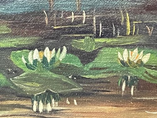 OIL PAINTING GUN POINTER DOG CARRYING DUCK HUNTER IN SCOTTISH MOORS - ADDITIONAL PHOTO 27