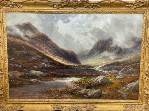 OIL PAINTING SCOTTISH HIGHLANDS GLENCOE BY EDWIN ALFRED PETTITT - ADDITIONAL PHOTO 2