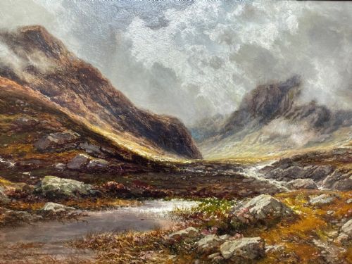 OIL PAINTING SCOTTISH HIGHLANDS GLENCOE BY EDWIN ALFRED PETTITT - ADDITIONAL PHOTO 6