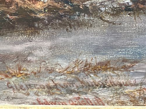 OIL PAINTING SCOTTISH HIGHLANDS GLENCOE BY EDWIN ALFRED PETTITT - ADDITIONAL PHOTO 11