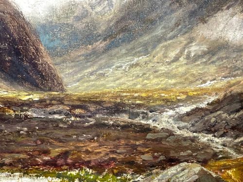 OIL PAINTING SCOTTISH HIGHLANDS GLENCOE BY EDWIN ALFRED PETTITT - ADDITIONAL PHOTO 23