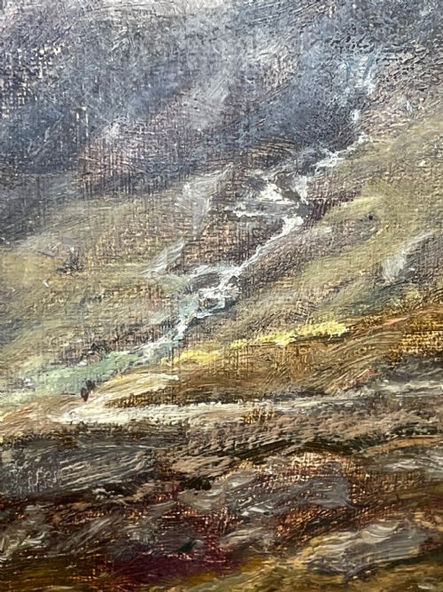 OIL PAINTING SCOTTISH HIGHLANDS GLENCOE BY EDWIN ALFRED PETTITT - ADDITIONAL PHOTO 27