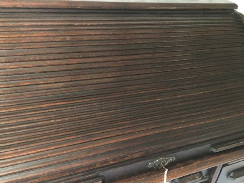 EDWARDIAN GLOBE WERNICKE OAK ROLL TOP OFFICE DESK - ADDITIONAL PHOTO 1