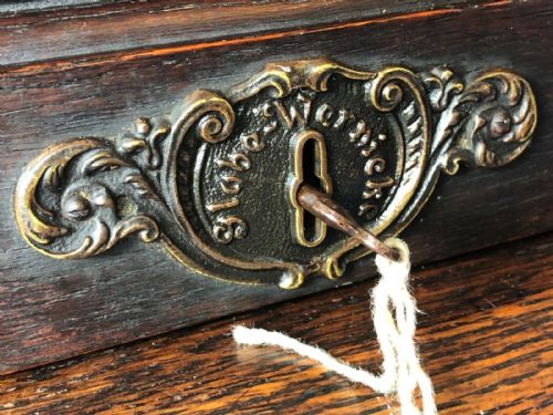 EDWARDIAN GLOBE WERNICKE OAK ROLL TOP OFFICE DESK - ADDITIONAL PHOTO 2