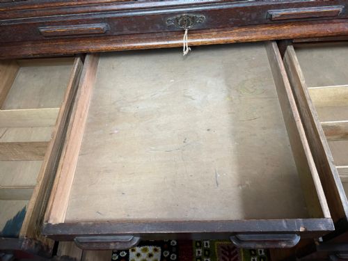 EDWARDIAN GLOBE WERNICKE OAK ROLL TOP OFFICE DESK - ADDITIONAL PHOTO 29