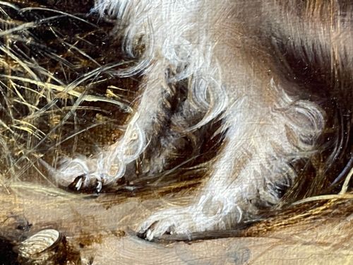 VICTORIAN OIL PAINTING 3 TERRIER DOGS A SHARP LOOKOUT BY EDWARD ARMFIELD - ADDITIONAL PHOTO 20