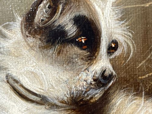 VICTORIAN OIL PAINTING 3 TERRIER DOGS A SHARP LOOKOUT BY EDWARD ARMFIELD - ADDITIONAL PHOTO 24
