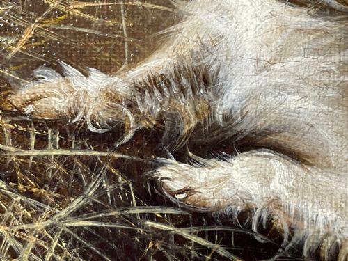 VICTORIAN OIL PAINTING 3 TERRIER DOGS A SHARP LOOKOUT BY EDWARD ARMFIELD - ADDITIONAL PHOTO 25