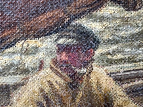 OIL PAINTING FISHING BOAT AYRSHIRE COAST AILSA CRAIG BY FRANK KIPLING - ADDITIONAL PHOTO 18