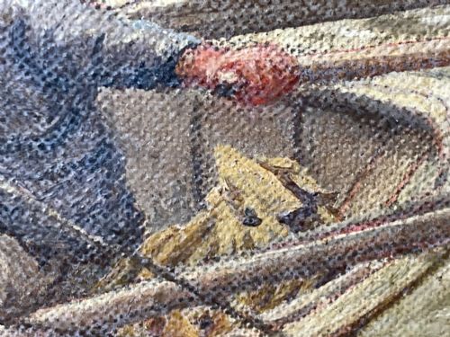 OIL PAINTING FISHING BOAT AYRSHIRE COAST AILSA CRAIG BY FRANK KIPLING - ADDITIONAL PHOTO 20