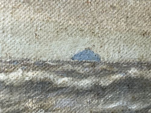 OIL PAINTING FISHING BOAT AYRSHIRE COAST AILSA CRAIG BY FRANK KIPLING - ADDITIONAL PHOTO 21