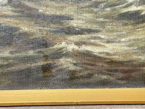 OIL PAINTING FISHING BOAT AYRSHIRE COAST AILSA CRAIG BY FRANK KIPLING - ADDITIONAL PHOTO 25
