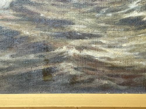 OIL PAINTING FISHING BOAT AYRSHIRE COAST AILSA CRAIG BY FRANK KIPLING - ADDITIONAL PHOTO 26