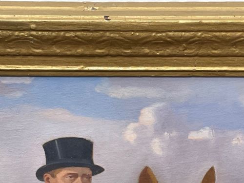 OIL PAINTING ROYALTY KING EDWARD VIII HUNTING BY GEOFFREY MORTIMER - ADDITIONAL PHOTO 4