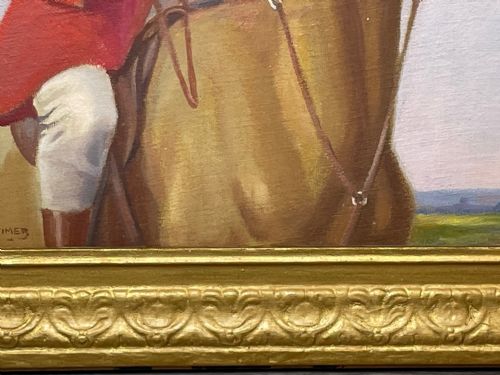 OIL PAINTING ROYALTY KING EDWARD VIII HUNTING BY GEOFFREY MORTIMER - ADDITIONAL PHOTO 5