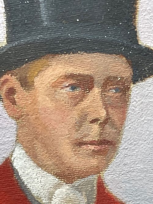 OIL PAINTING ROYALTY KING EDWARD VIII HUNTING BY GEOFFREY MORTIMER - ADDITIONAL PHOTO 12