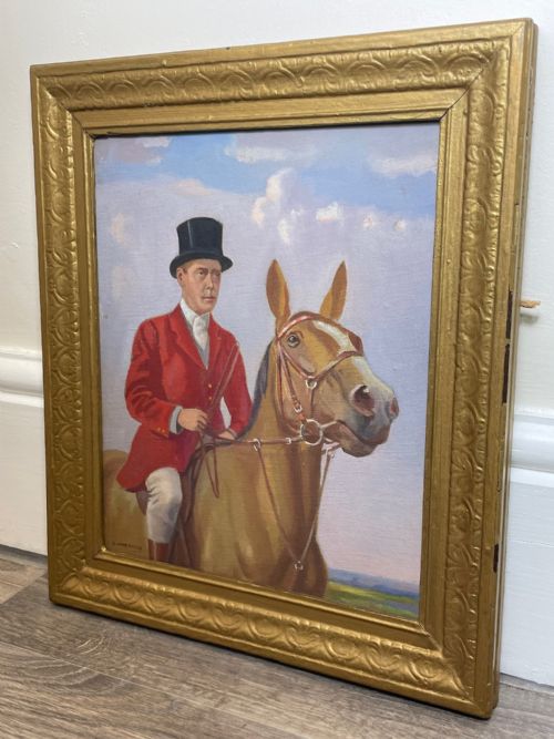 OIL PAINTING ROYALTY KING EDWARD VIII HUNTING BY GEOFFREY MORTIMER - ADDITIONAL PHOTO 26