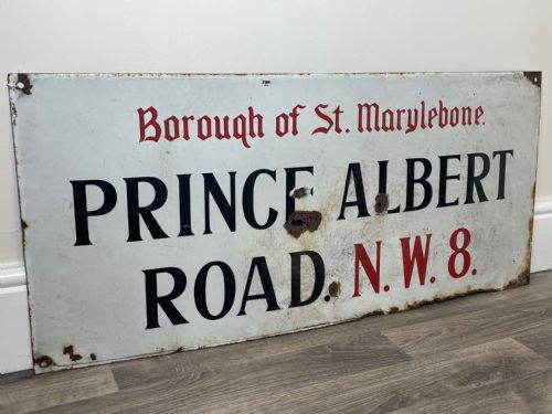 ENAMEL LONDON BOROUGH OF ST MARYLEBONE PRINCE ALBERT ROAD SIGN NW8 - ADDITIONAL PHOTO 18